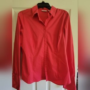 Dark pink button-down shirt
